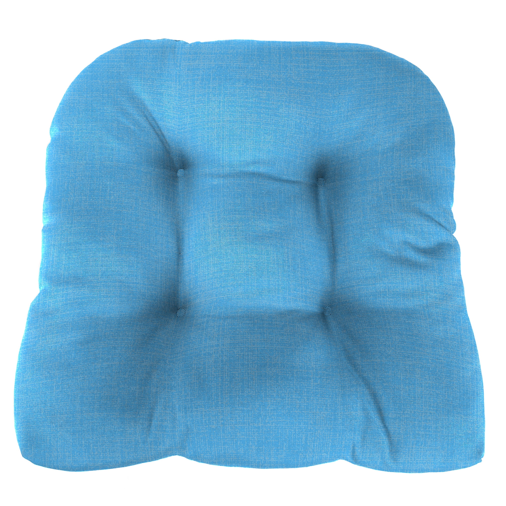 Jordan Manufacturing 3-Piece Celosia Ice Blue Crosshatch Tufted Outdoor Cushion Set with 1 Wicker Bench Cushion and 2 Wicker Seat Cushions