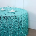 thumbnail image 5 of BalsaCircle 120" Big Payette Round XL Sequin Tablecloth Wedding Party Linens Turquoise, 5 of 8