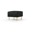 thumbnail image 6 of Living Room Ottoman Bench, Velvet Tufted Upholstered Footrest Stool with Gold Metal Legs, Combined with Big Sectional Sofa, Accent Bench for Entryway Living Room Bedroom, Black, 6 of 7