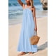 thumbnail image 3 of Vestido de verano PRETTYGARDEN para mujer 2025 con tiras holgadas, azul XXL, 3 of 9