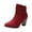 Wine Ankle Boots, variant on KIJBLAE Women's Ankle Boots Closed Toe Stacked Heel Booties Shoes Thick Heel Mid Heeled Dress Short Boots Shoes Black 40