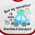 thumbnail image 4 of Inktastic Book My Reservation I'm Going to Grandma and Grandpa's Boys or Girls Baby Bib, 4 of 4