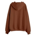 thumbnail image 6 of Hearthz Fleece Womens Hooded Jacket Full Zip Up Womens Lightweight Hoodies Winter Warm Long Sweatshirt Jacket for Women with Pocket Brown XL, 6 of 6