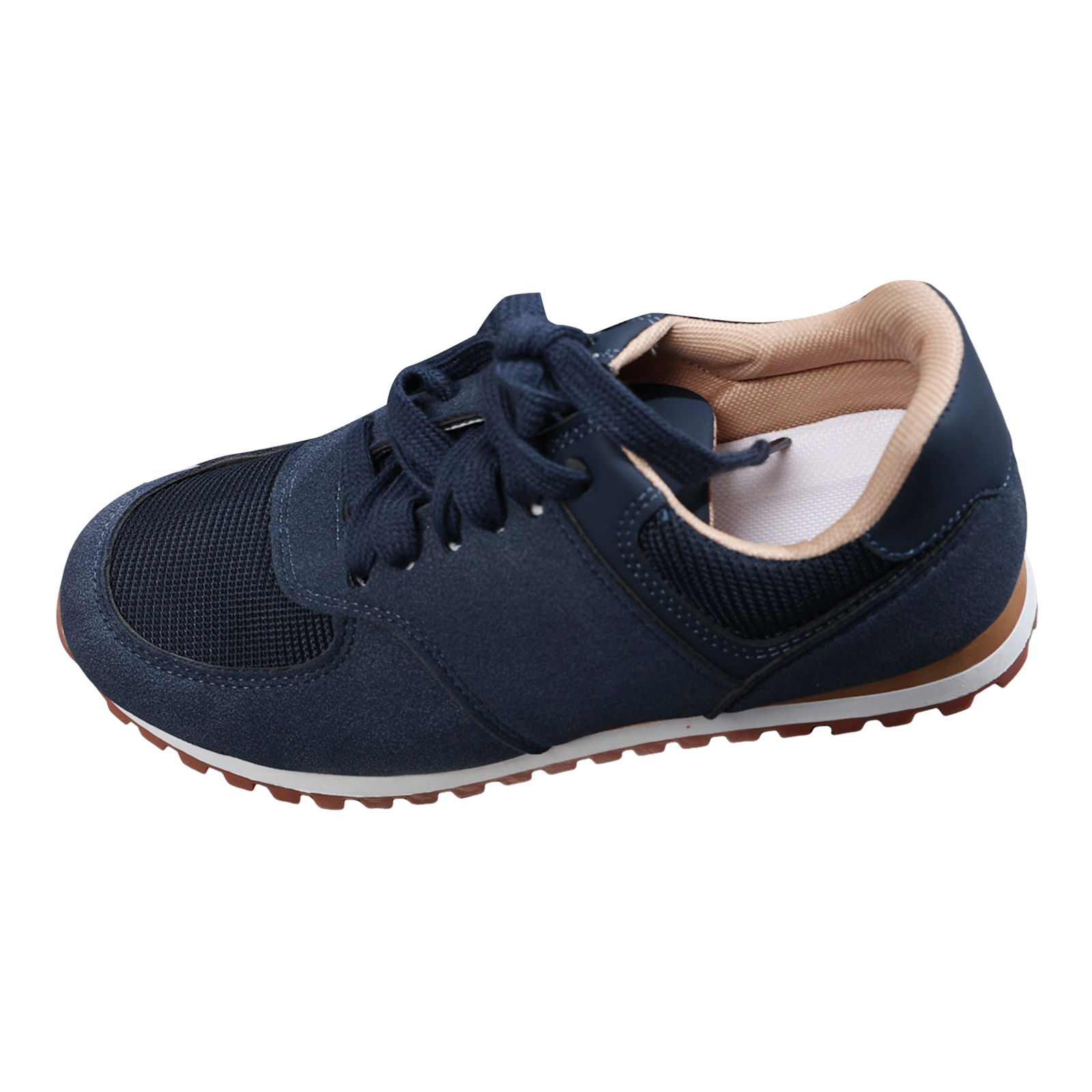 Dakaela Womens Fashion Sneakers 2025 Suede Classic Tennis Running Shoes Lace up Non Slip Trainer Walking Shoes Navy 8.5