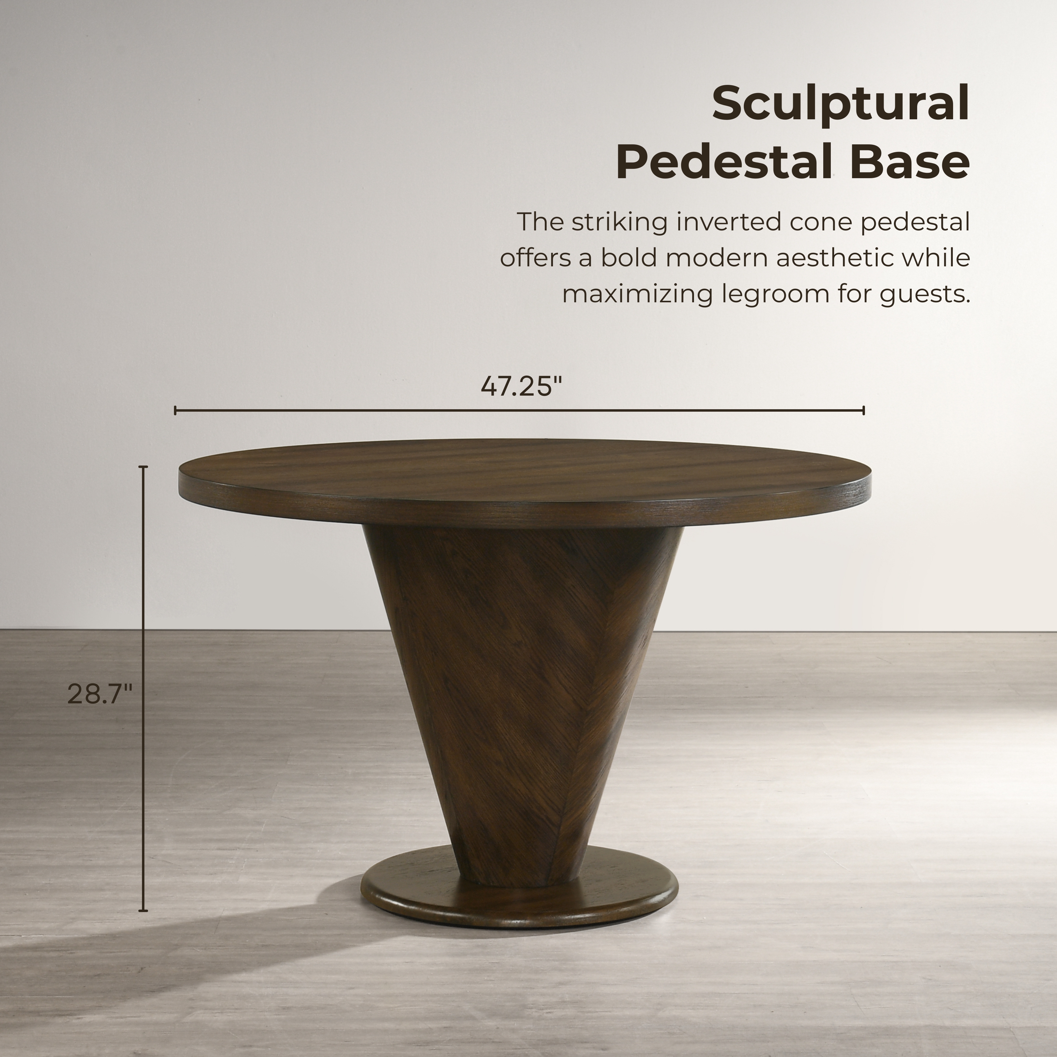 Roundhill Furniture Solene 5-Piece Dining Set, Round Dining Table with 4 Iris Chairs, Walnut Finish