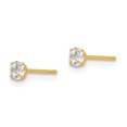 thumbnail image 2 of Finest Gold 14K Yellow Gold 3 mm Round CZ Post Earrings, 2 of 3