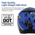thumbnail image 2 of TCMT DOT Full Face Helmet for Kids & Youth Flip Up Visor for Motorcycle Atv Mx Motocross Offroad Street Dirt Bike Blue Youth M Size, 2 of 12