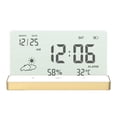 thumbnail image 1 of veasfak Clear Digital Alarm Clock Large Display Touch for Travel Bedside Aureate, 1 of 8