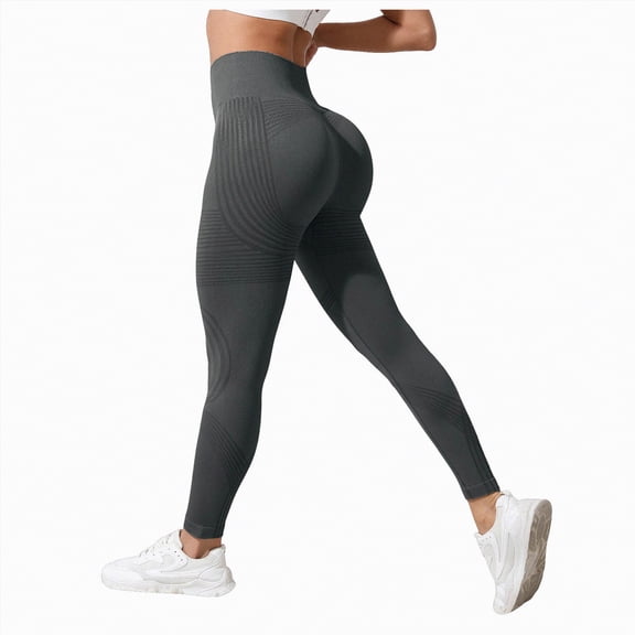 TOWED22 Leggings for Women with Tummy Control High Waisted Yoga Pants 7/8 Length for Workout(Dark Gray,XL)
