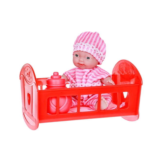 Cute Dolls Vinyl Play House Simulation Toy For Children Role Play Interactive Activity Abs Plastic Pink Size 7.87X5.90X1.18 Inches