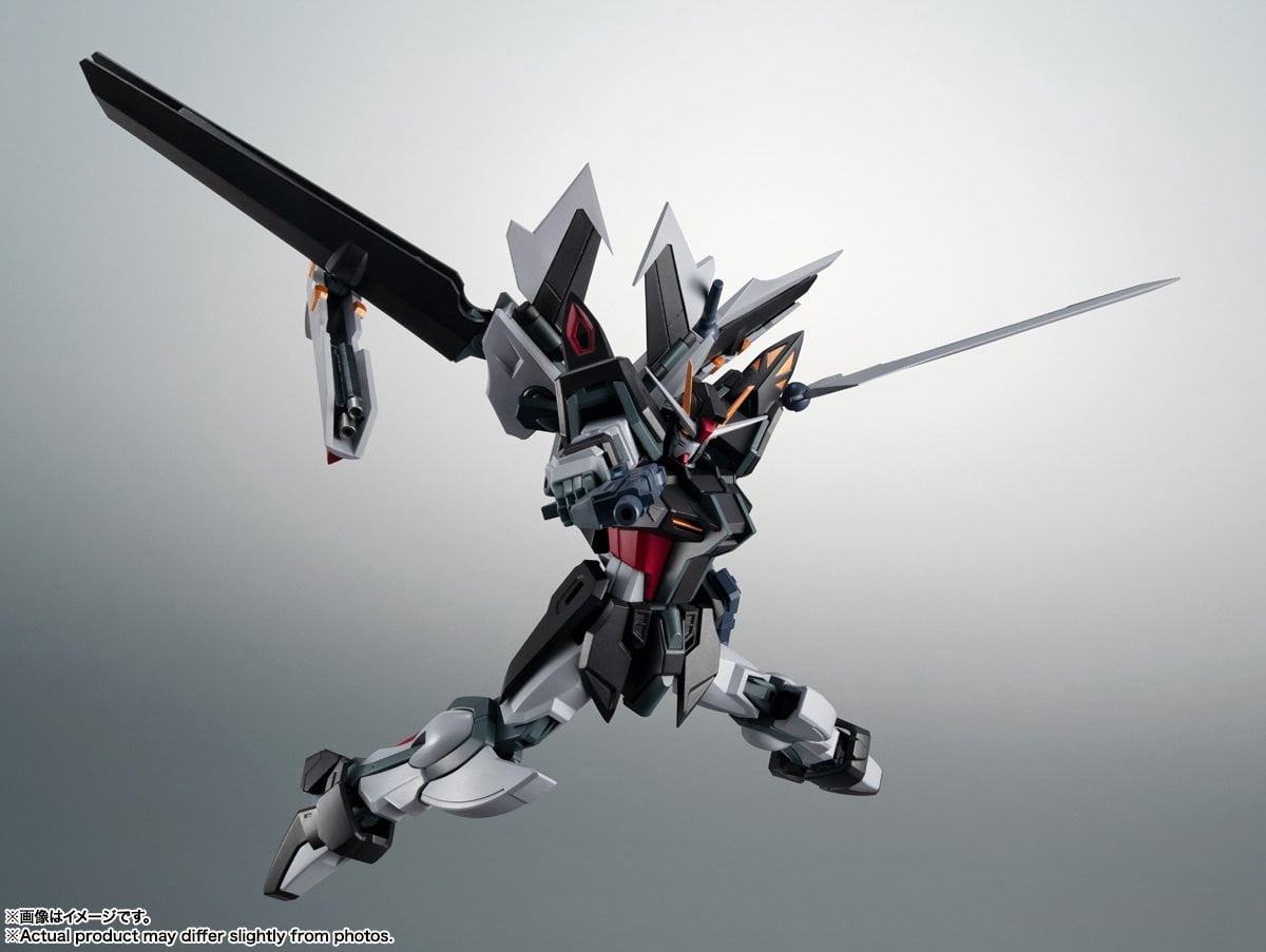 Bandai Tamashii Nations MS Gundam: GAT-X105EAQM/E-X09S Strike Noir Gundam Ver A.N.I.M.E. (Side MS) Robot Spirits Action Figure