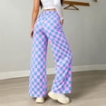thumbnail image 5 of Njagoc3 Wide Leg Pants for Women | Drawstring Waist Checkered Trousers with Side Pockets | Relaxed Loose Fit for Fall Casual Daily Wear & Vacation Outings，Sky Blue，M, 5 of 6