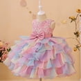 thumbnail image 2 of Girl Rainbow Tutu Dress Tulle Birthday Pageant Flower Ruffle Party Wedding Formal Princess Ball Gown, 2 of 6