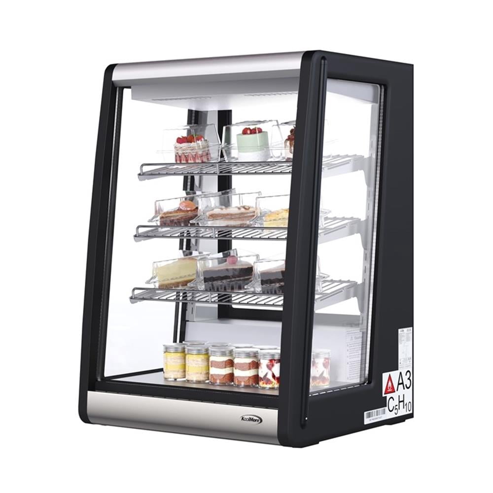 Pemberly Row Silver 24" 4 Tier Commercial Countertop Bakery Display Refrigerator