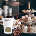 thumbnail image 4 of 200Ml Ceramic Chocolate Melting Cup, Cheese Candy Mini Fondue Pot with forks for Date Night Birthday Wedding Gifts, 4 of 6