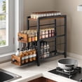 thumbnail image 2 of Spice Rack, 3-Tier Pull Out Spice Rack Organizer for Countertop, Narrow Kitchen Countertop Storage Shelf with 2 Drawers, for Kitchen, Cafe, Rustic Brown and Black SR02BR, 2 of 9
