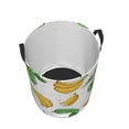 thumbnail image 4 of LNWH Laundry Basket, Cartoon Banana Fruit Leaves Pattern Foldable Laundry Hamper with Handles Waterproof, Small Size, 4 of 8