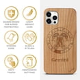 thumbnail image 4 of Case Yard Wooden Case Outside Soft TPU Silicone, Slim Fit Shockproof Wood Protective Phone Cover for Girls Boys Men and Women, Supports Wireless Charging Gemini Sign Design case for iPhone-12/12-Pro, 4 of 7