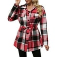thumbnail image 5 of Yangnuo Womens Plaid Jackets Womens Fashion Comfy Jackets Women Checkered Button Pocket Shirt Jacket Top, 5 of 6