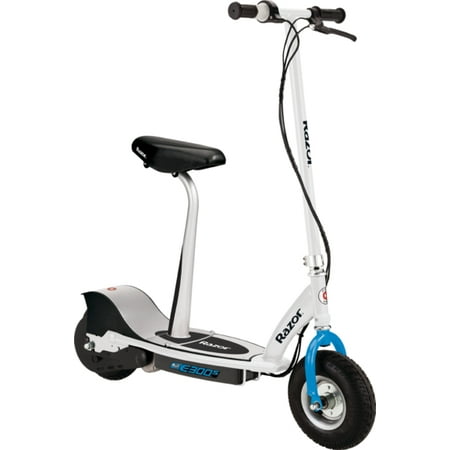 Razor E300S Seated Electric Scooter - 9" Air-filled Tires, Removable Seat, Up to 15 mph and 10 Miles Range