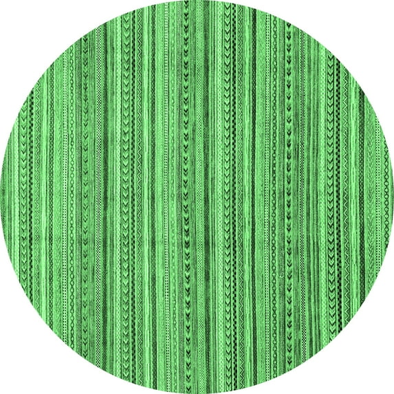 Ahgly Company Indoor Round Abstract Emerald Green Modern Area Rugs, 6' Round