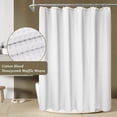 thumbnail image 4 of Awesome Home Cotton Blend Honeycomb Waffle Shower Curtain 72"Wx80"L - White, 4 of 5