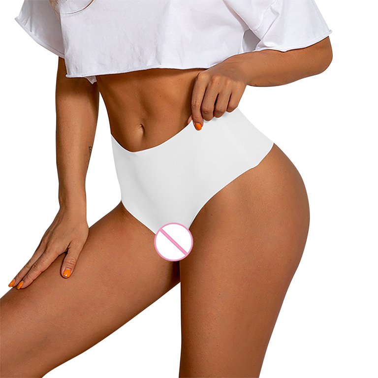 NILLLY Sexy Comfy Waist Women's Underwear Breathable Solid Color Panties  Fitting Thong Ladies Panties White / XL 