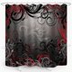 thumbnail image 3 of ZXMBF Cortina de ducha roja y negra, bosque mágico místico, inspiración moderna, remolinos florales, hojas, cortina de baño, tela impermeable, decoración de baño, 72 x 72 pulgadas, ganchos de plástico, 3 of 5
