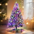 thumbnail image 6 of Funcid Christmas Tree 6ft Pre-lit Snow Flocked Hinged Christmas Tree 8 Adjustable Flash Rate Modes, Artificial Christmas Tree with 250 Colorful Lights, 640 PVC Branch Tips, Foldable Metal Stand, 6 of 8