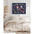 thumbnail image 3 of Navy Blue Flowers Wall Art for Living Room,Canvas Picture Wall Decor for Bathroom Bedroom,Spring Vintage Floral Leaves Farmhouse Painting Artwork for Office Kitchen Hallway Dining Room Decor 16"x20", 3 of 8