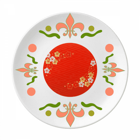 

en red sakura pattern japan Flower Ceramics Plate Tableware Dinner Dish