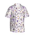 thumbnail image 2 of Balery Lavender Flowers Print Men's Hawaiian Shirts Short Sleeve Beach Shirt Relaxed Fit Vacation Button Down Shirts-X-Large, 2 of 9