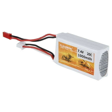 New FLOUREON 2S 7.4V 1000mAh 20C Lipo Battery Pack (JST Plug) Compatible for RC Car RC Truck RC Truggy RC Hobby