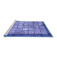 thumbnail image 2 of Ahgly Company Machine Washable Indoor Square Abstract Blue Modern Area Rugs, 4' Square, 2 of 4