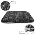 thumbnail image 3 of Mudcloth Pet Bed, Chevron Ornamental Aztec Style Vintage Bohemian Art, Chew Resistant Pad for Dogs and Cats Cushion with Removable Cover, 24" x 39", Black and White, by Ambesonne, 3 of 4