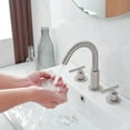 thumbnail image 4 of 8 in. Widespread 2-Handle Mid-Arc Bathroom Faucet with Valve and cUPC Water Supply Lines in Brushed Nickel, 4 of 12