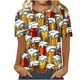 thumbnail image 2 of Fiudx Ofertas y Liquidaciones Camiseta de Manga Corta con Cuello Redondo y Estampado Informal de Oktoberfest para Mujer, Top de Manga Corta con Cuello Redondo, 2 of 5