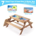 thumbnail image 4 of Kids Picnic Table, SHINPT 3-in-1 Outdoor Wooden Table with Adjustable Umbrella, Toddler Activity & Dining Table with Built-in Bench & Removable Boxes, Children Picnic Tables for Outdoors, Backyard, 4 of 9