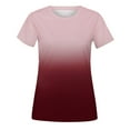thumbnail image 3 of Sexlip Women's Gradient Short Sleeve T Shirt Stylish Design Lightweight Material Daily Casual Wear Red XXXL, 3 of 3
