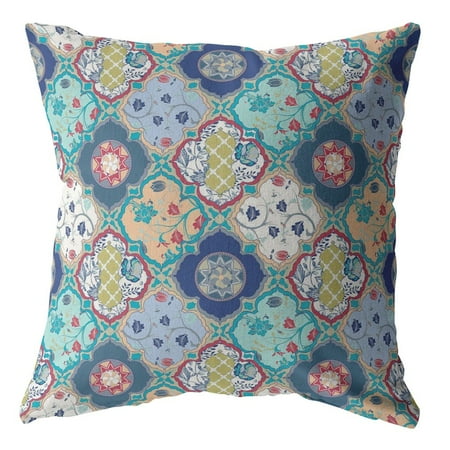 UPC: 0840084609351 | Amrita Sen Flower Diamonds Suede Blown and Closed Pillow Moss Green and Peach