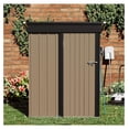 thumbnail image 5 of Outdoor Storage Shed 5X3 FT Small Outside Sheds & Outdoor Storage Anti-Corrosion Metal Shed Waterproof Outdoor Storage Cabinet with Door & Lock for Backyard Patio Lawn (Brown), 5 of 6