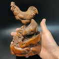 thumbnail image 4 of Vintage Boxwood Wooden Carved Chicken Statue Rooster Kitchen Decor Home Decorative Sculpture Farm Animals Decoration Figurine Collection Wood Carving, 4 of 5