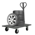 thumbnail image 5 of 91.4*61*108.2cm Free-standing Ndustrial Flat Dolly Cart Gray Heavy Duty Cart with 4 Wheels and Round Corners, 5 of 17