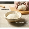 thumbnail image 4 of Kook 9-Inch Round Banneton Bread Proofing Basket Set – Natural Rattan with Linen Liners, 4 of 5