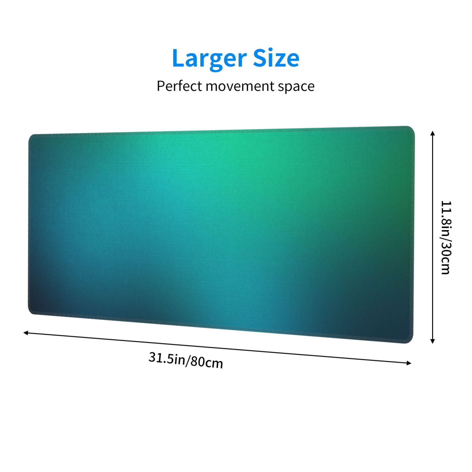 Xecao Green Turquoise Teal for Mouse Pad - Waterproof Extended Contour Mouse Mat, Large Gaming Mousepad Laptop Keyboard Mat with Non-Slip Rubber Base