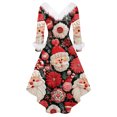 thumbnail image 5 of Christmas Dresses for Women Women's Fashion Elegant Autun And Winter Long Sleeve V-Neck Christmas Print Dress for Holiday Party,Wine,L, 5 of 5