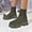 #104-Army Green, variant on Women's Winter Casual Ankle Boots - Stretch Mesh Sock Boots with Round Toe and Chunky Low Heel, Solid Color Design for Comfortable Daily Wear
