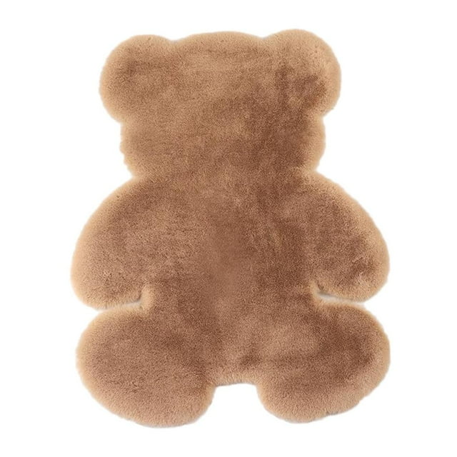 Funda de sofá de felpa sintética suave con forma de oso Caqui 60x80cm