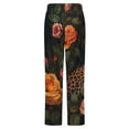 thumbnail image 6 of Leopard Amongst Vibrant Flowers Winter Female Pants Flannel High Waist Women Pants Lady Warm Straight Leg Plush Trousers, 6 of 7