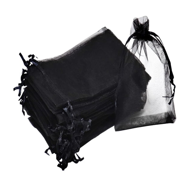 Bolsa de gasa con cordón de 100 piezas, bolsa de regalo para festivales, bolsa de almacenamiento de joyería portátil